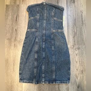 H&M Denim  Strapless Dress